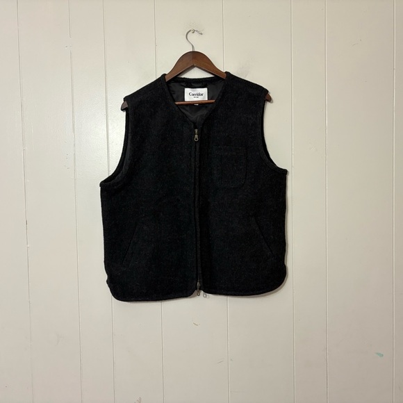 Corridor New York Lambswool Zip Vest Gray Size XL Mens